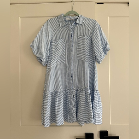 Jonathan Simkhai Crissy Striped Linen Shirting Dress size small - Picture 2 of 6